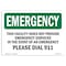 Signmission Safety Sign, OSHA EMERGENCY, 7" Height, Rigid Plastic, This Facility Does Not Provide, Landscape OS-EM-P-710-L-10423 - alternate 1
